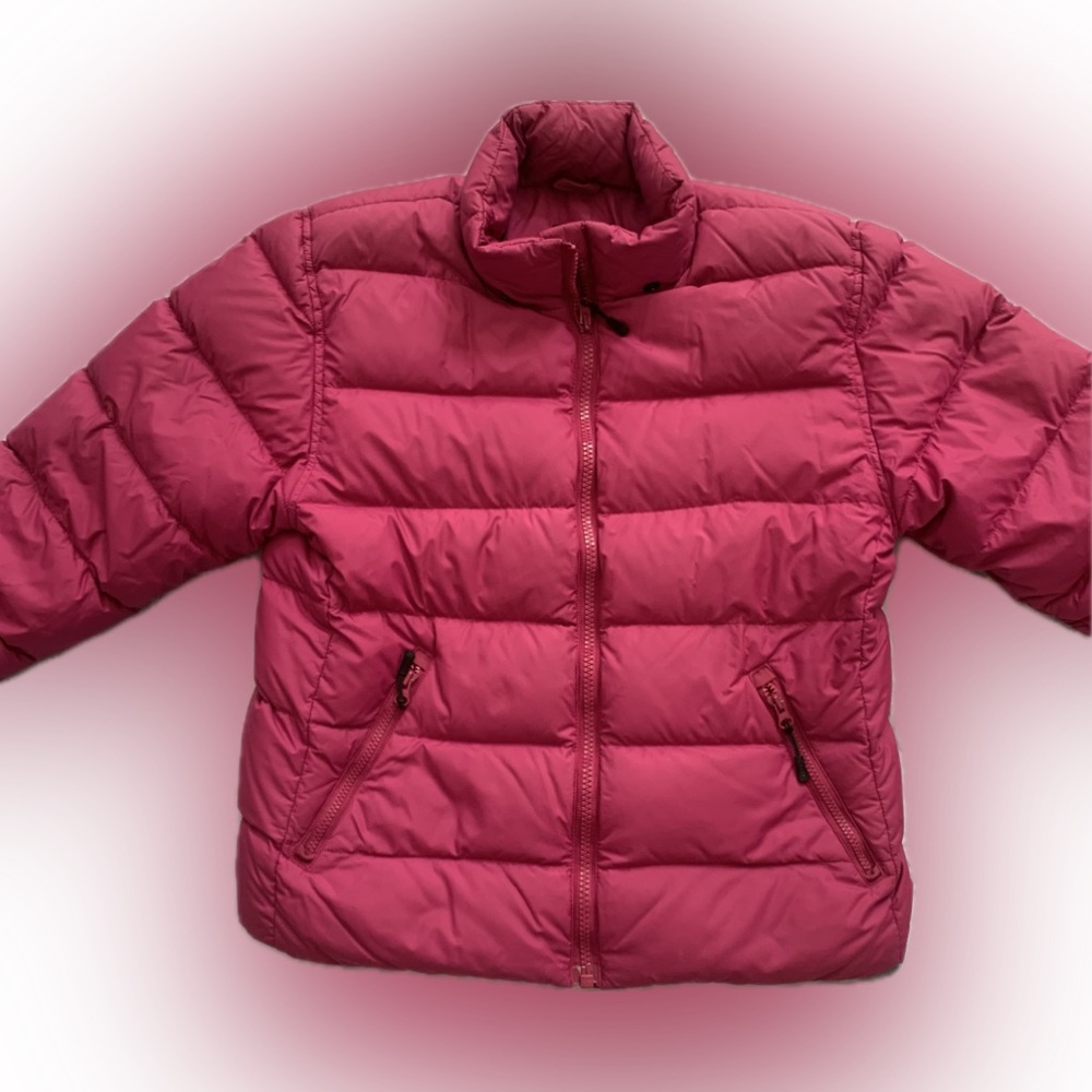 LANDS END medium 10/12 pink fuscia Puffer Jacket, Down Filled Winter